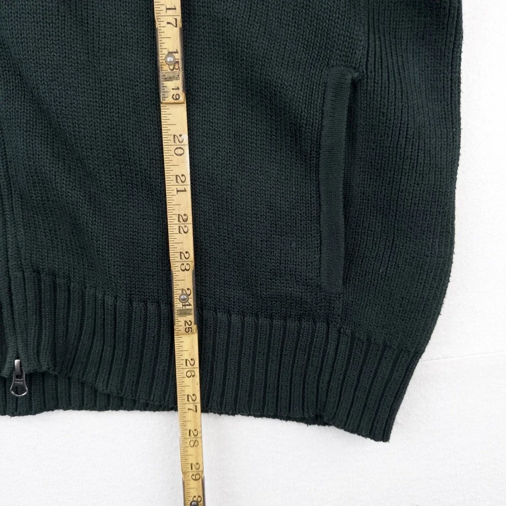 90's Vtg Polo Ralph Lauren Heavy Knit Zip Sweater Jacket Men's L Hunter Green
